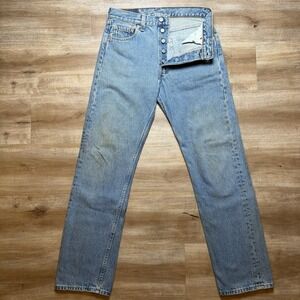 Vintage Levis 501 Jeans Men 28x31 Blue Original Fit Made in USA Button Fly 90s